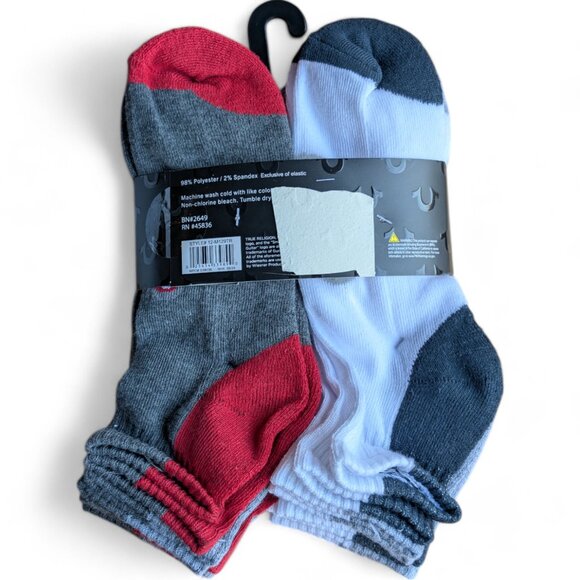 12 pack True Religion Half Cushion Quarter Socks Men's 10-13 shoes size 8-12 NEW - Picture 8 of 11